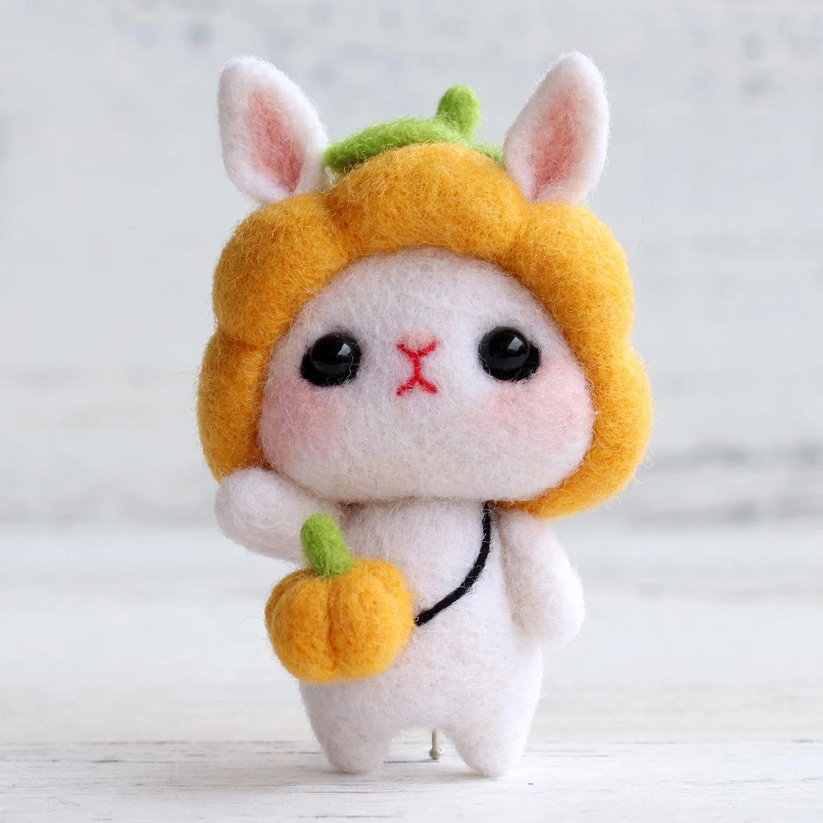 Woolen Needle Felt Kits for Beginners Handmade Cute Animal Rabbit Felt