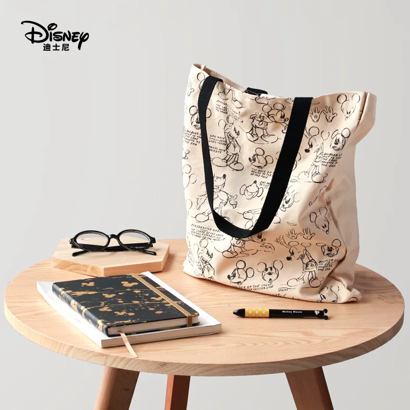 

Disney Mummy Shopping Bags Canvas Bag Shoulder Female Eco Cloth Handbag Tote Disney Bag Mickey Mouse School Travel Women Folding