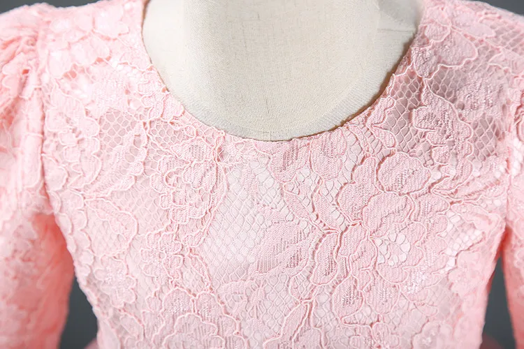 Платье для новорожденных девочек vestido infantil Bebes/детское кружевное платье белого и розового цвета Свадебные платья с длинными рукавами для девочек 1 год