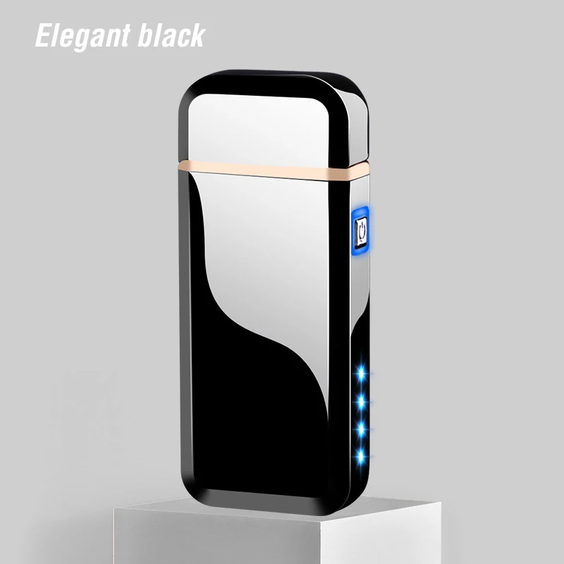 Ice Black Новая Вращающаяся дуговая зажигалка, Вращающаяся USB электрическая плазменная зажигалка с фонариком, ветрозащитная Электронная зажигалка для мужчин, подарки - Цвет: Ice Black