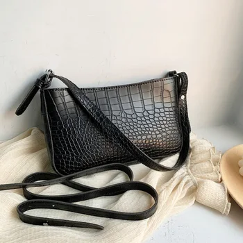 

Leather Crossbody Bags For Women 2020 Crocodile pattern Vintage Shoulder Bag Small Women Bags Female Bolso Simple Stylish Summer