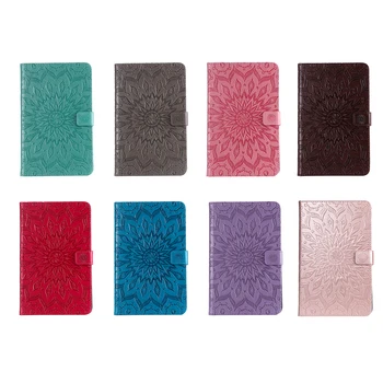 

Replacement for Samsung Galaxy T387 T590 T595 Sunflower Embossed Wallet Stand Case Card Slot Magnet Flip Tablet Cover