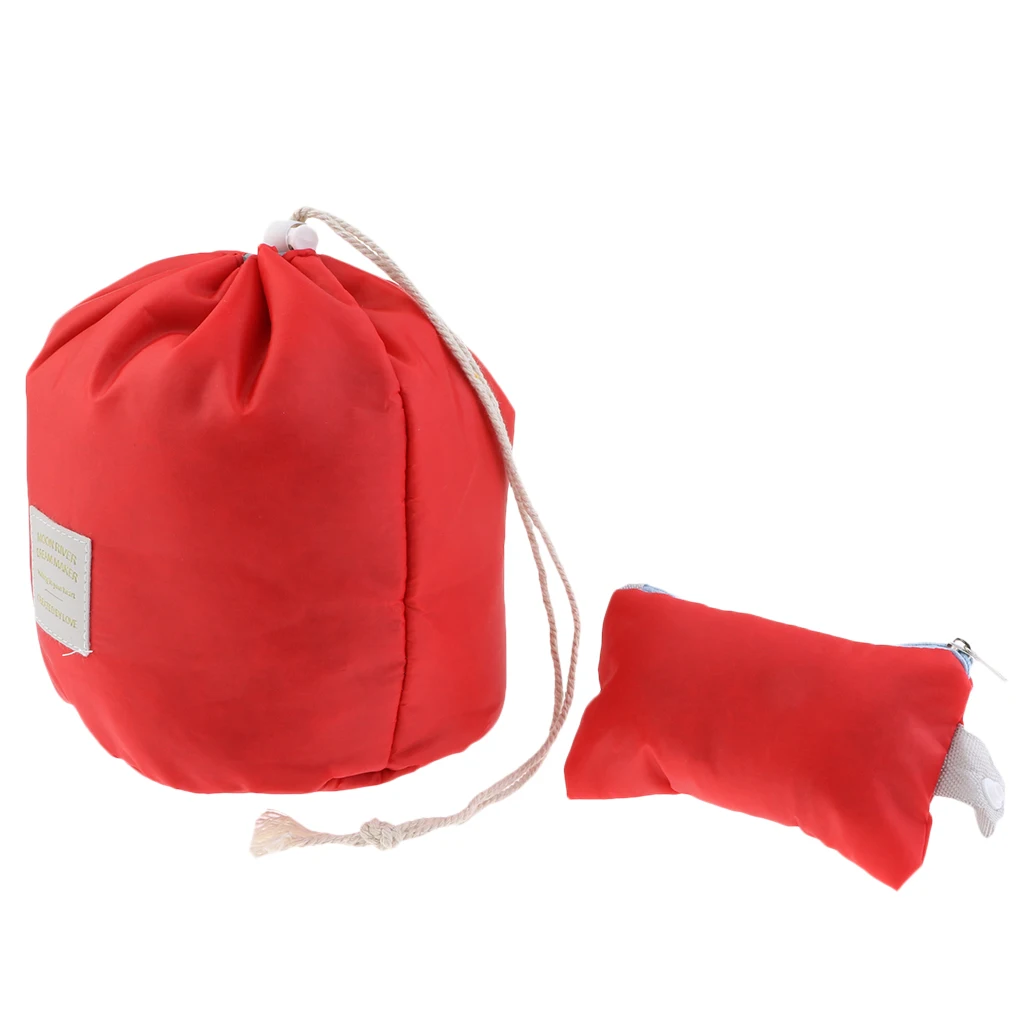 Waterproof Drawstring Bucket Pouch Toiletry Bathroom Tote Bag for Makeups Women Jewelry Camp Cooking Supplies