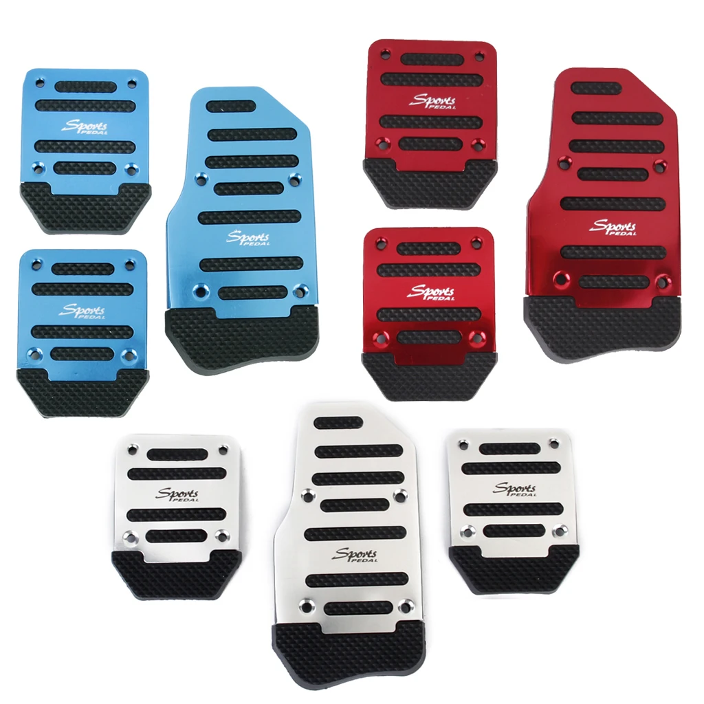 3pcs Nonslip Racing Sport Manual Car Truck Pedals Pad Cover Set Blue