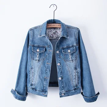 

New Slim Ins Denim Jacket Women Short Long-sleeved Thin Harajuku Shirt Jacket Streetwear Bomber Jacket Womens Jackets Coats