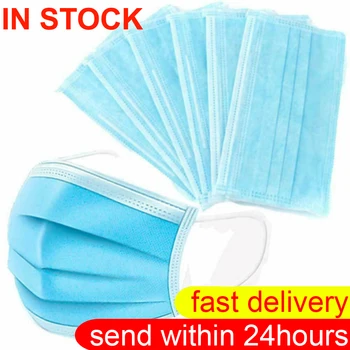 

Anti Virus Disposable Mouth Mask Blue Prevent Mouth Masks Non-Woven 3-layer Filter Unisex Safe Breathable Soft Face Mask