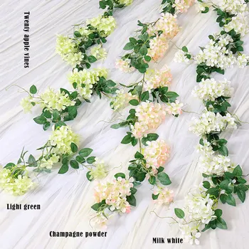 

Plastic Flower Rattan Simulation Cherry Tree Wedding Wall Indoor Ceiling Pipe Decoration Flower Strip Flower Vine Winding