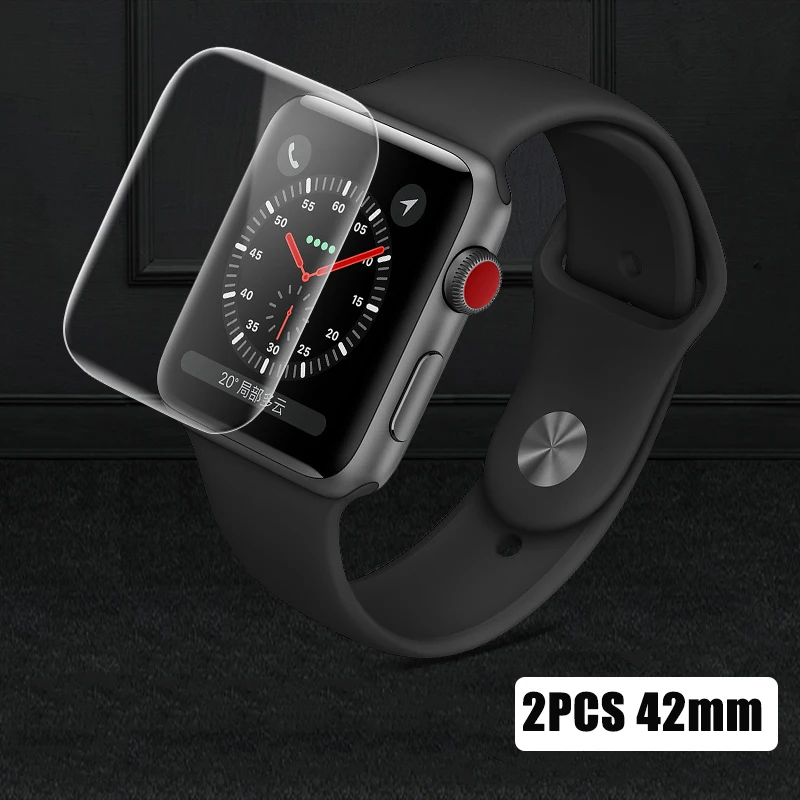 2pcs 42mm ROCK 2 шт Защитная пленка для Apple watch 4 3 2 3D гидрогель полное покрытие Защитная пленка для i watch 38 мм 42 мм 40 мм 44 мм - Цвет: 2pcs 42mm