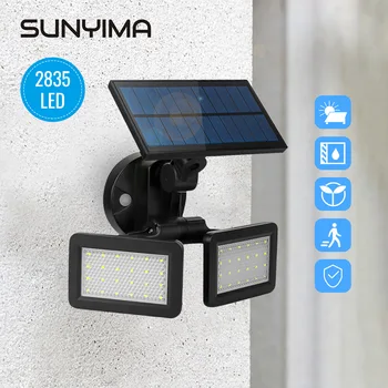 

SUNYIMA Outdoor Wall lamp Solar 48 LED Garden Lights Motion Sensor Driveway Wall Light Yard Waterproof Dual Light Head Patio