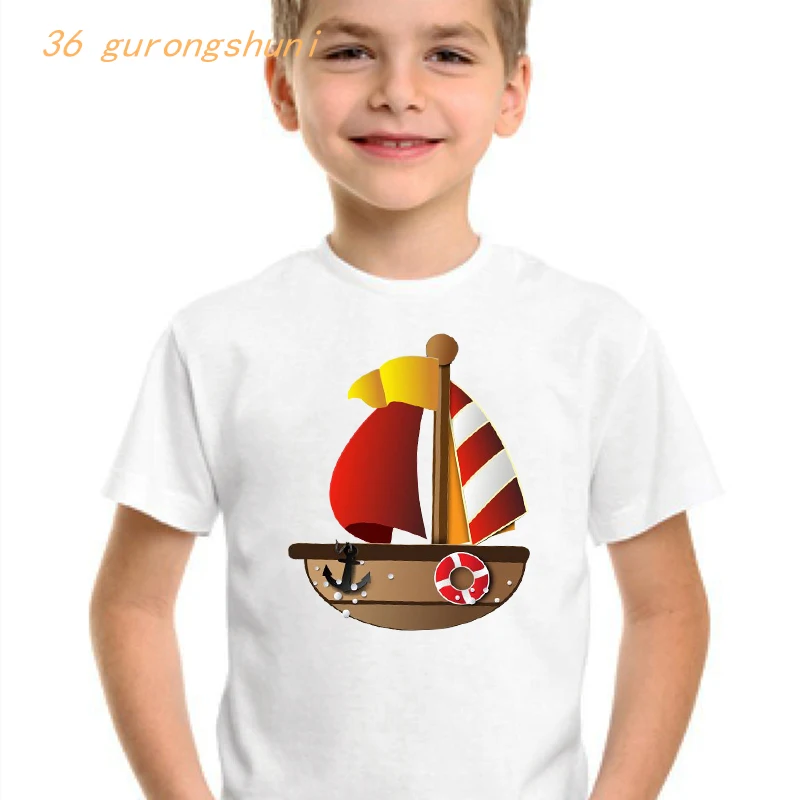 funny cartoon pirate t shirt for girls tshirt boy tops girl t-shirt children clothing kids clothes boys anime graphic t shirts t-shirt for kid girl