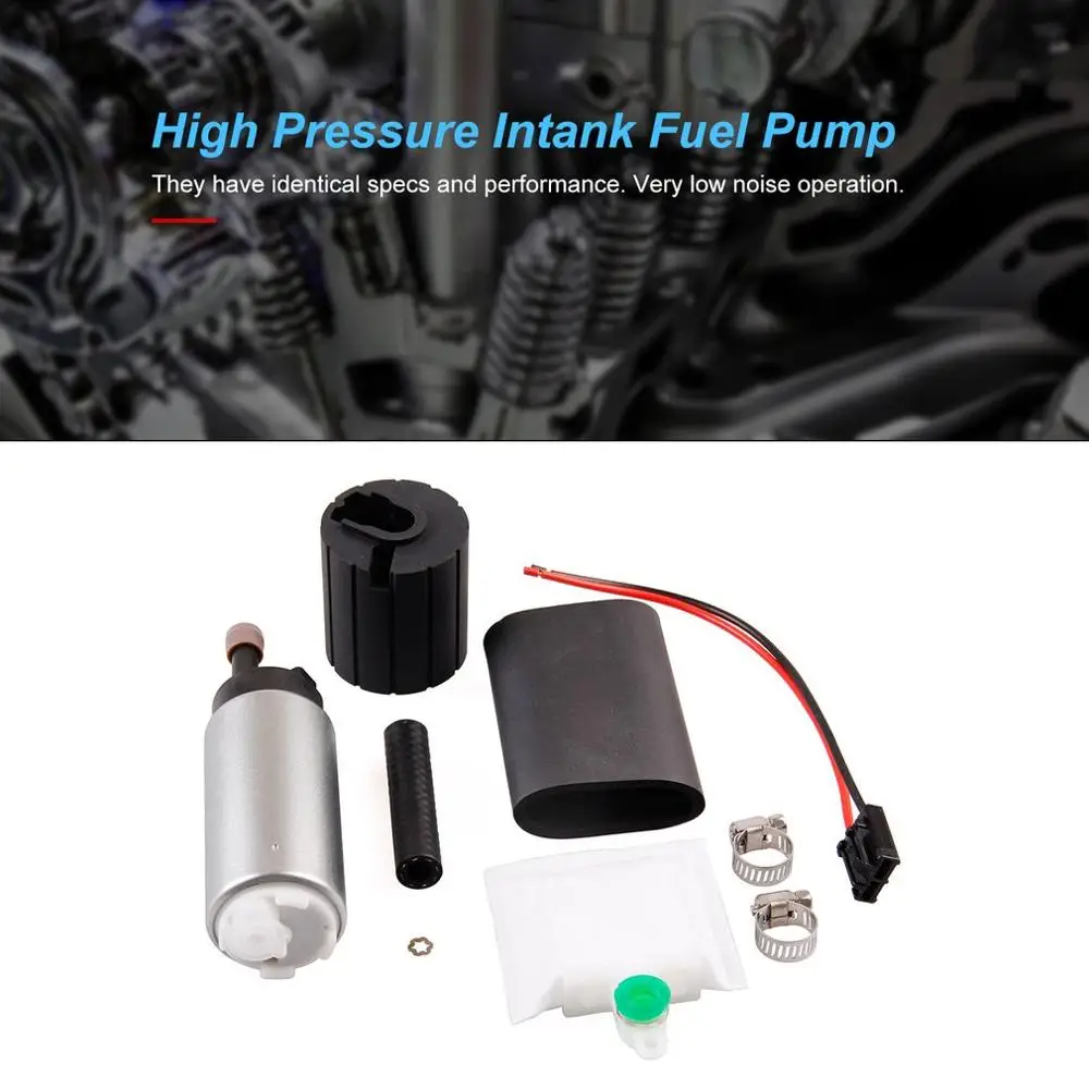 New In-Tank EFI offset Inlet Fuel Pump /& Install Kit 387