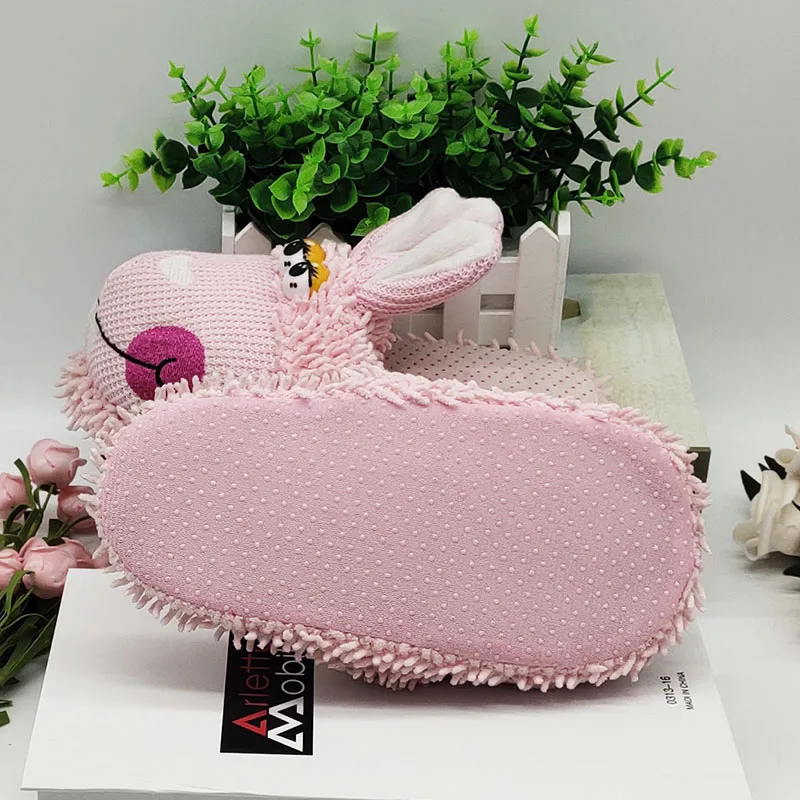Rabbit Cute Animal Slipper For Women Girls Fashion Kawaii Fluffy Winter Warm Slippers Woman Cartoon House Slippers Funny Shoes