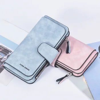 

Women PU Leather Wallets Brand Designer Lady Coin Purse Money Bag Zipper Long Scrub Wallet Female Card Holder Carteira Feminina