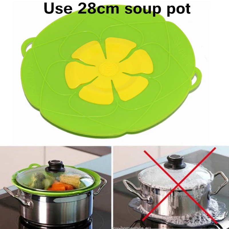 28cm Silicone Anti-overflow Lid , Pot Cover Silicone Spill Stopper