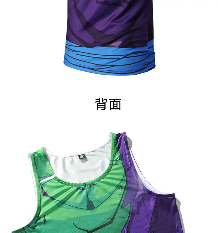Amazon Hot Selling Summer New Style Digital 3D Anime Digital Printing Vest Men Tight Sports Base