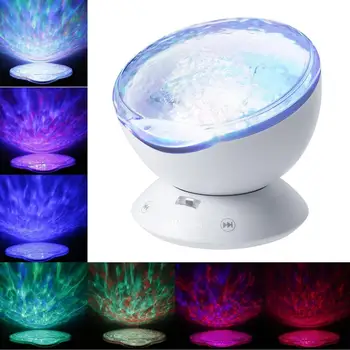 

Ocean Wave Projector Light Led Night Lamp Music Player Remote Control USB Starry Projection Living Bedroom Party Decor Gifts