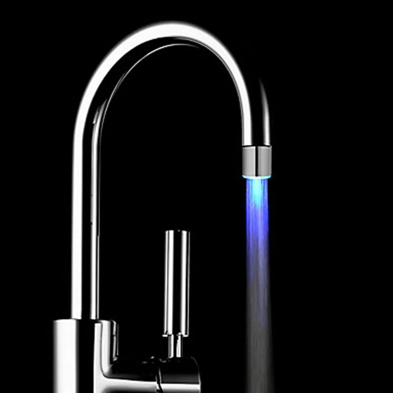 Светодиодный светящийся СОП цветной кран Три цветной смеситель миниатюрный контроль температуры цветной кран кухонные аксессуары для ванной комнаты