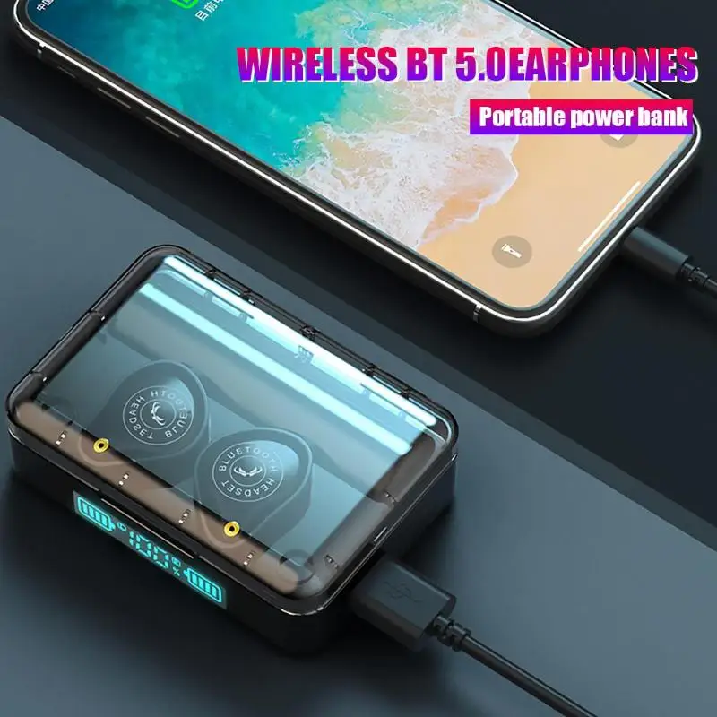 XS PLUS, беспроводные bluetooth-наушники tws Mini, Bluetooth 5,0, гарнитура с сенсорным управлением, 3600 мА/ч, зарядный чехол для android ios