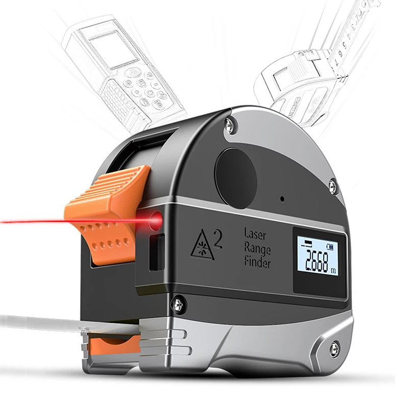 

30M 40M Rechargeable Laser Rangefinder LCD Digital Tape Distance Measurer Meter Range Finder Infrared Construction Gauging Tool