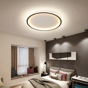 

Modern Ultra-Thin LED living room Ceiling Lights Black/White Round bedroom Ceiling Lamps Children's room Lighting