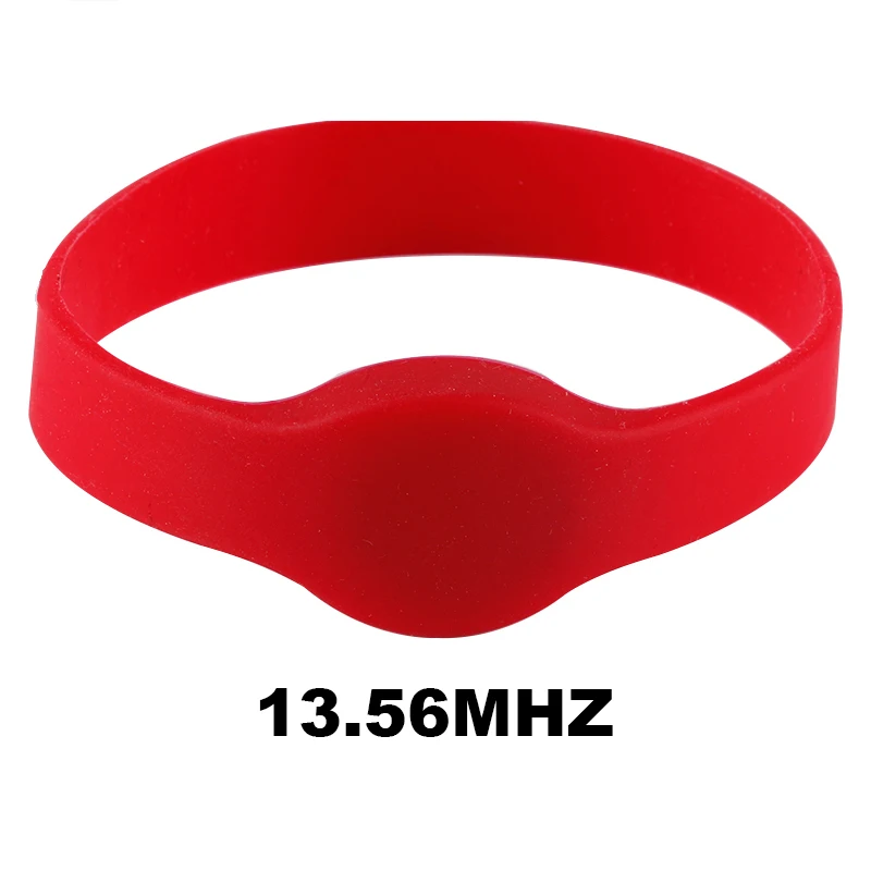 WD-13.56-red--5 5 шт. 13,56 МГц NFC RFID IC карта контроля доступа водонепроницаемый смарт силиконовый M1 S50 ISO14443A браслет на запястье различные цвета - Цвет: WD-13.56-red--5