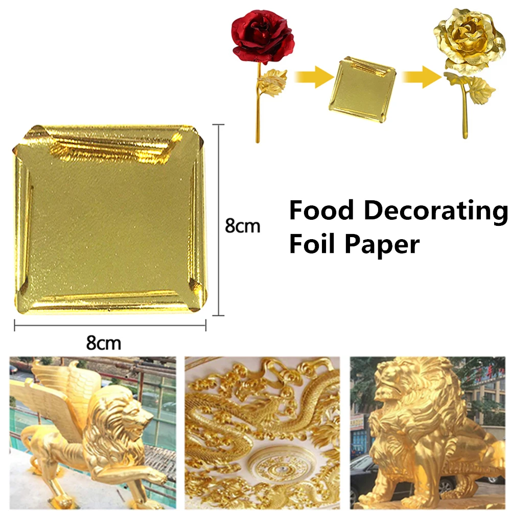 24K Gold хлопья съедобные Еда украшения Фольга Бумага кухни мусс для торта Формы