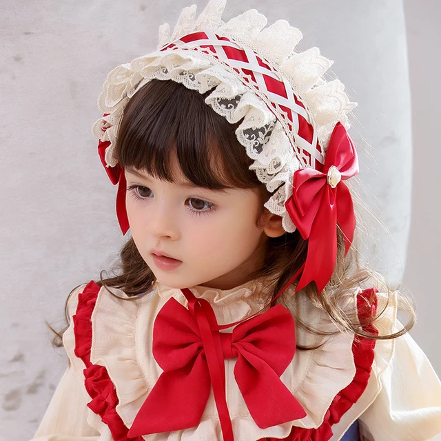 Girls Spanish children's hair accessories versatile lace hairband bow  hairpin Lolita headdress - AliExpress