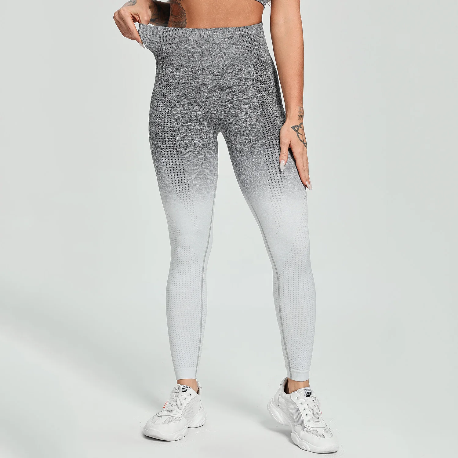 Gradient Seamless Leggings Hollow Women 