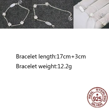 

S925 sterling silver bracelet personality fashion classic style alphabet accessories cute couple birthday gift new hot