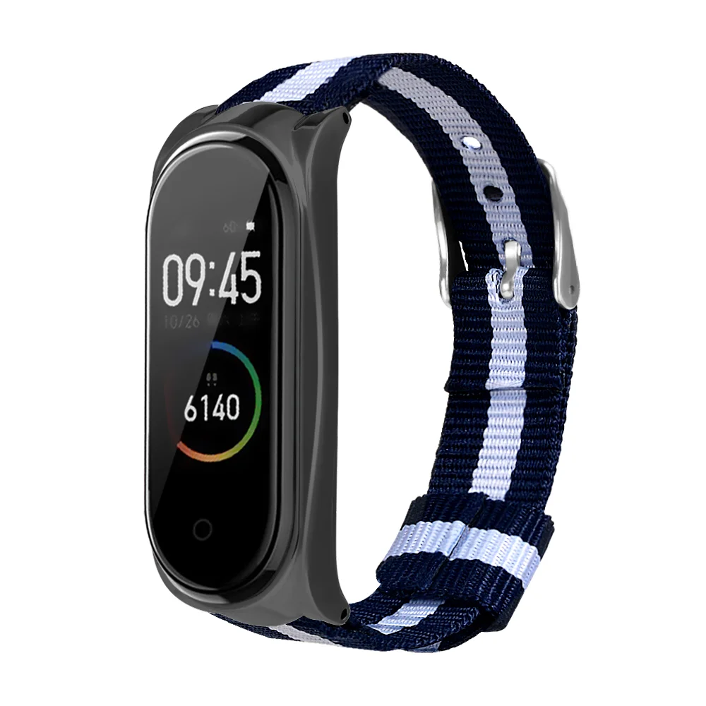 Сменный холщовый нейлоновый ремешок для Xiaomi mi Band 4, браслет на запястье mi band 4, умный Браслет, аксессуары и чехол, 9 цветов - Цвет: 03