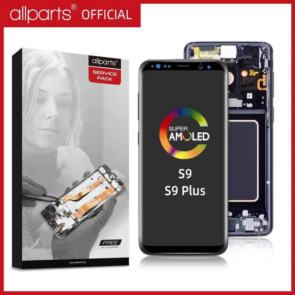 Оригинальный AMOLED LCD для SAMSUNG Galaxy S9 дисплей сенсорный экран дигитайзер с рамкой