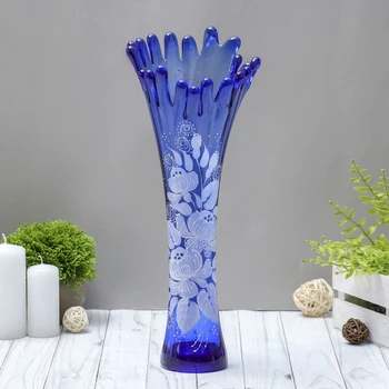 

Vase "Coral", flowers, blue, hand-painted