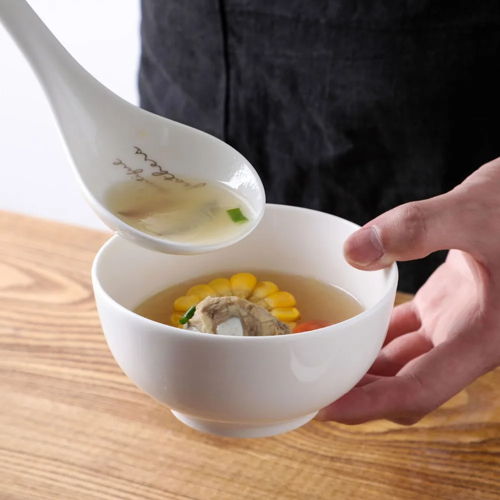 Керамическая кухонная большая ложка, суповая ложка, длинная ручка, каша, ложка, кухонная посуда, утолщенная большая ложка