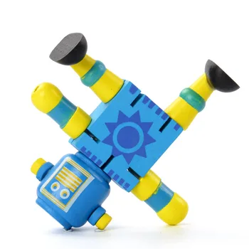 

New Creative Wooden Robot Shaped Assembling Transformation Blocks Kids DIY Intelligence Training Educational Toys Christmas Gift