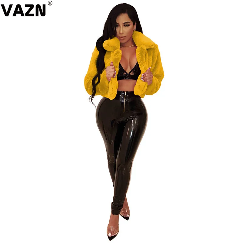 VAZN OMF5078 новая зимняя одежда наивысшего качества Сексуальная тяжелая промышленность Мода сплошной длинный рукав толстый Pur Теплый Дикий Джокер женская короткая верхняя одежда