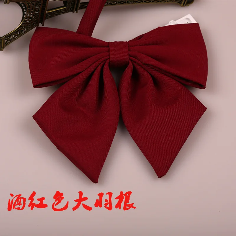 CRAVATE,Wine redChemises blanches pour étudiants, col, nœud papillon, uniforme scolaire en