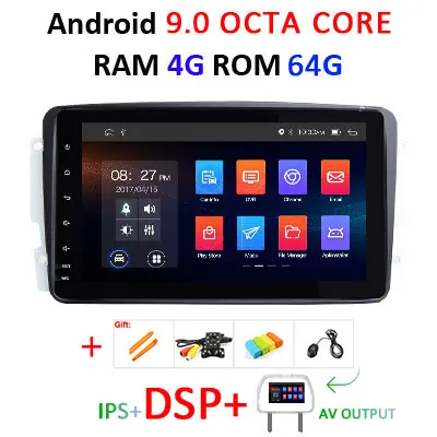 " DSP ips Android 9,0 4G 64G Автомобильный dvd-плеер для Benz CLK W209 W203 W168 W208 W463 W170 Vaneo Viano Vito E210 C208 gps PC - Цвет: 9.0 4G 64 DSP AVOUT