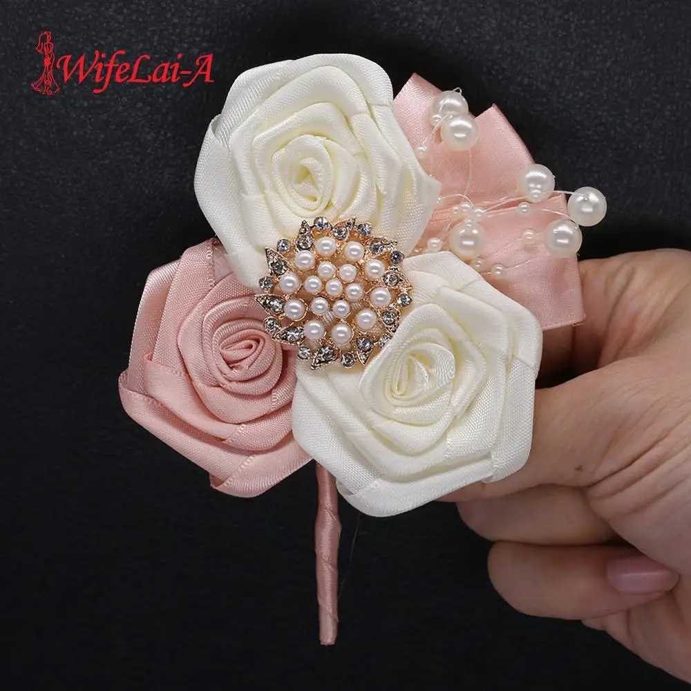 

Wedding Flowers Boutonniere Gold Diamond Brooch Pin Boutonnieres With Pearl Groom Groomsmen Marriage Men Suit Lapel Pin XH8X