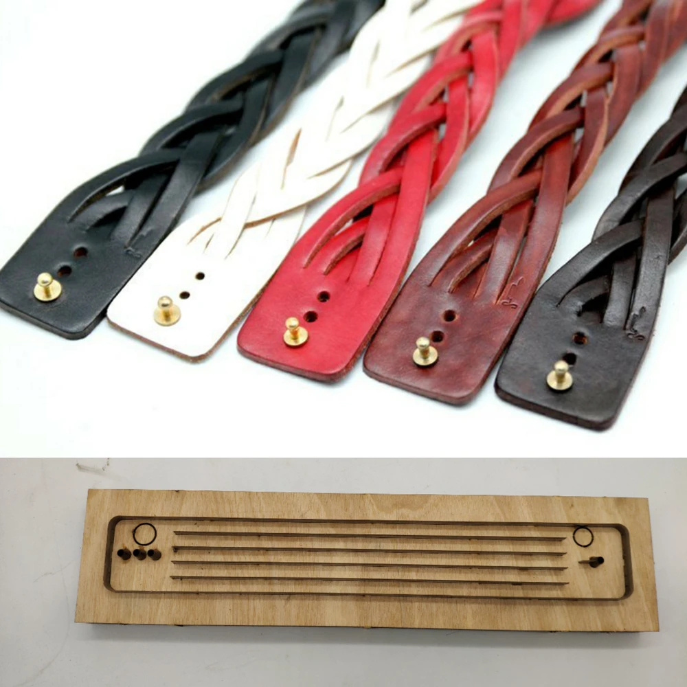 

DIY leather craft 5 strap knitted bracelet metal die cutter hollow puncher hand tool set