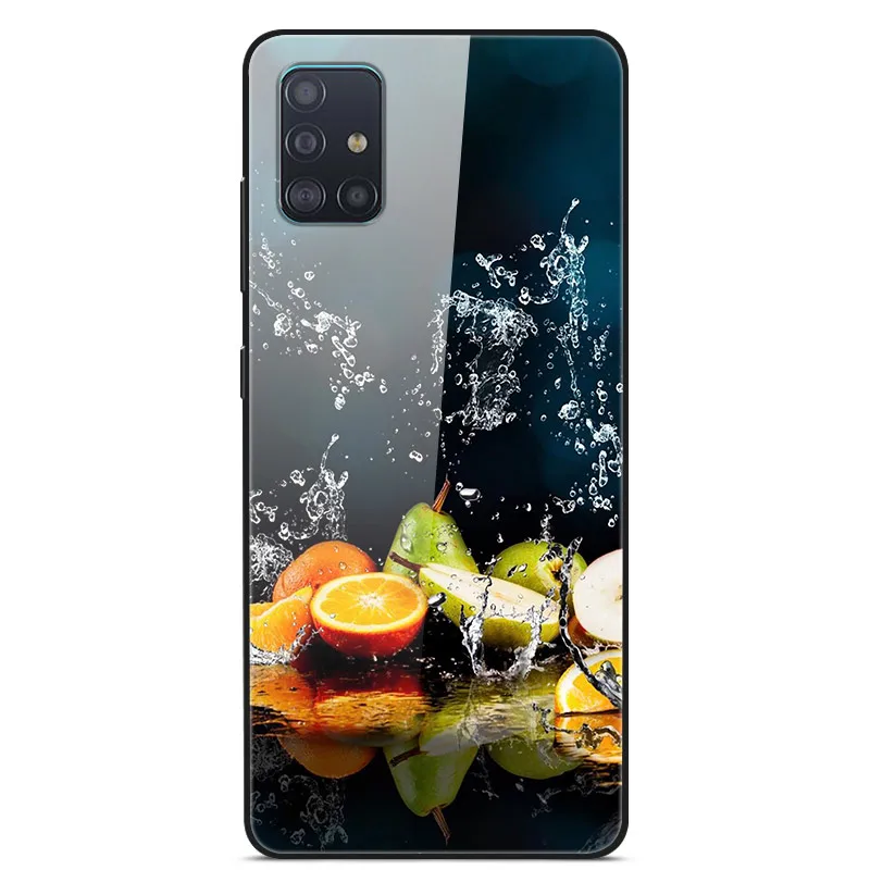 09 Для samsung Galaxy A71, чехол из закаленного стекла, жесткая задняя крышка, чехол для телефона, для samsung A71 A715F, TPU, бампер, чехол s для Galaxy A71 - Цвет: 09