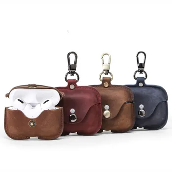 

Genuine Leather Bag Applicable Airpods Pro Protective Cover Apple Third-generation Wireless Bluetooth Headset Protective Shell