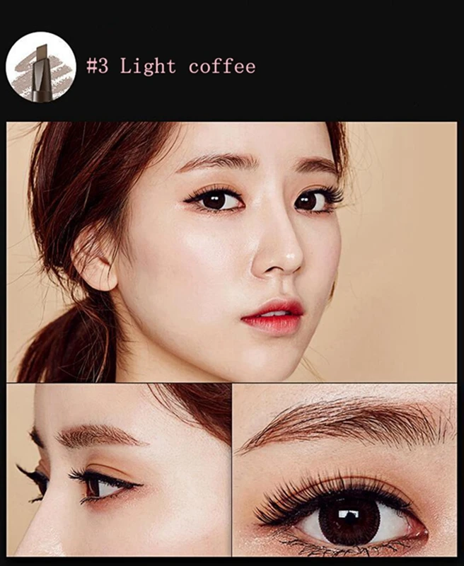 Color3 Карандаш для бровей, косметика, тинт для макияжа, натуральный, долговечная краска, тату, бровей, водонепроницаемый, черный, коричневый, макияж для бровей, красота - Цвет: Color3