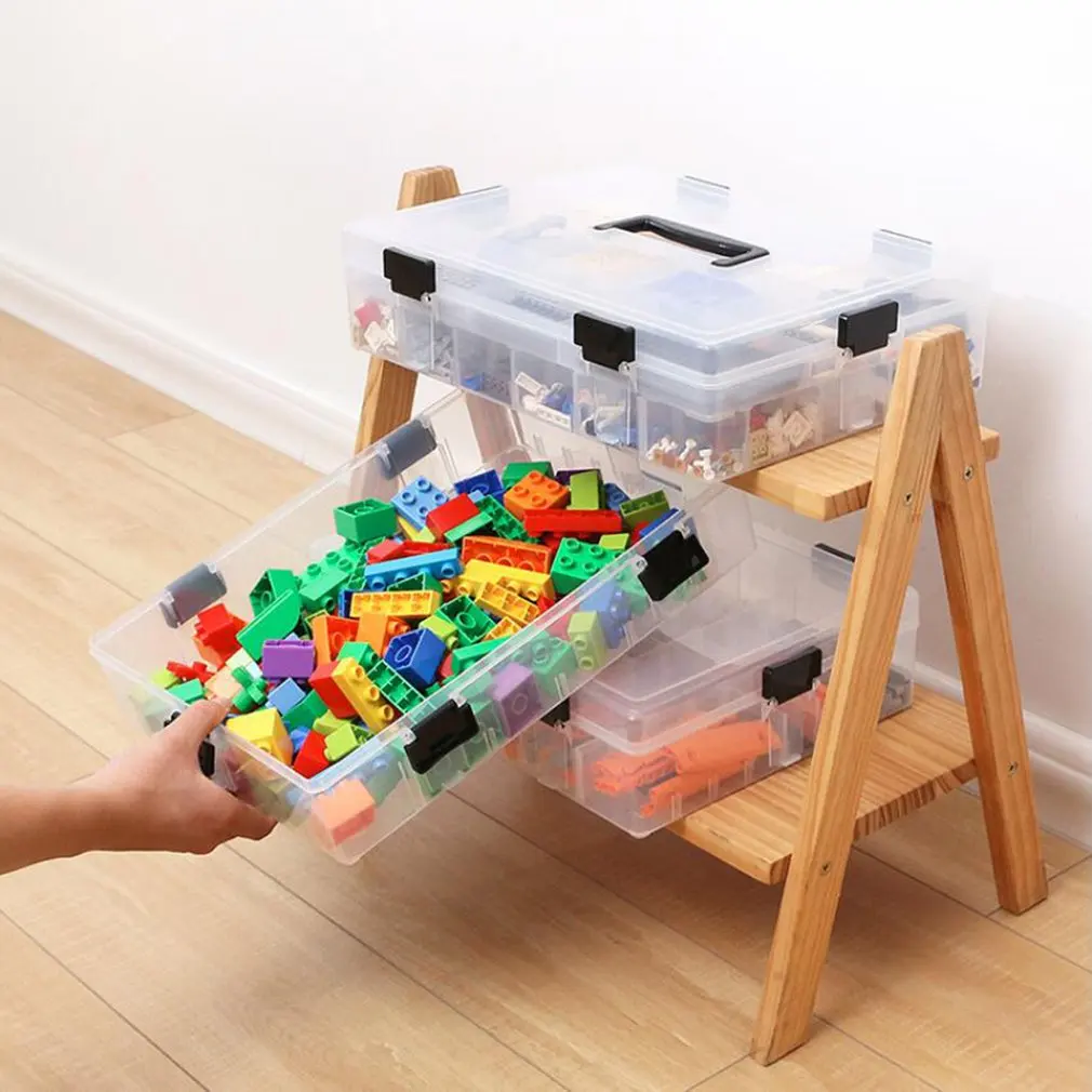 

Multi-Layer Building Blocks Toys Large Capacity Kids Storage Case Clear Plastic Organizer Box Dispenser Space Saving Box Toys