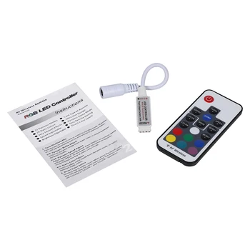 

Mini 17-Key Infrared Remote Control Wireless Controller Color Changing And Dimming Function For 3528 5050 RGB LED Light Bar