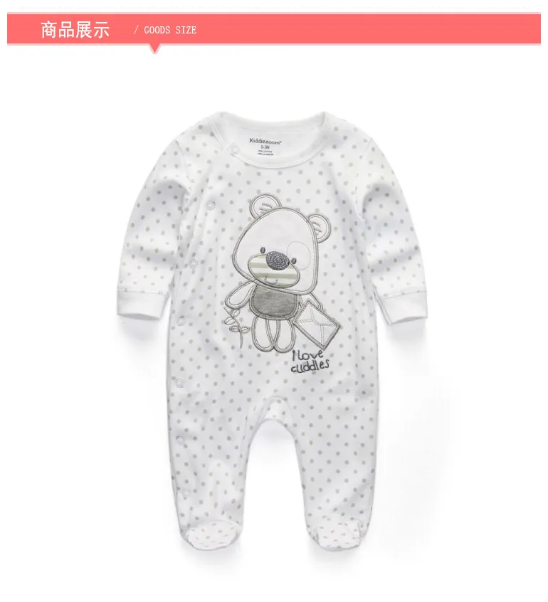 Одежда для малышей хлопковый Детский комбинезон с длинными рукавами, костюм с героями мультфильмов ropa bebe, Одежда для новорожденных мальчиков и девочек 3, 6, 9, 12 месяцев
