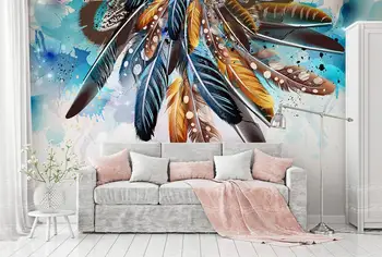 

[Self-Adhesive] 3D Coloful Plume WG337 Wall Paper mural Wall Print Decal Wall Murals Belly