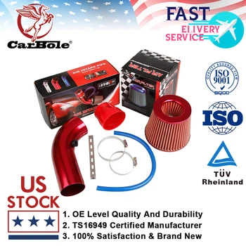

100% brand new and high quality Aluminum Alloy Air Intake Kit Red Pipe Diameter 3" +Cold Air Intake Filter+ Clamp+ Accessories