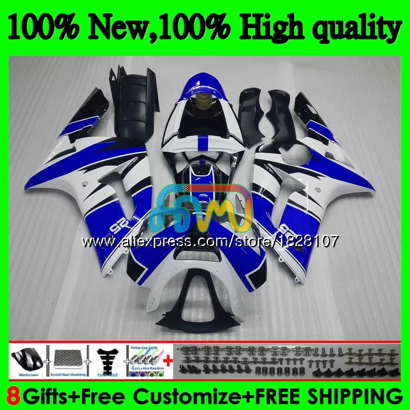 Корпус для KAWASAKI 600CC ZX600 ZX636 12BS. 13 ZX 636 6 R ZX 6R 03 синий белый 04 ZX-636 ZX-600 ZX-6R ZX6R 03 04 2003 2004 Обтекатель