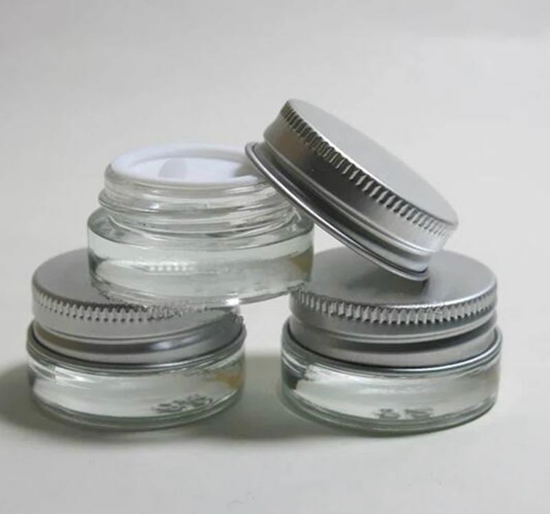 400pcs 5g High Quality Glass Cream Jar with Aluminum Lid,5ML Wide Mouth Cosmetic Container,eye Cream Cosmetic Packaging