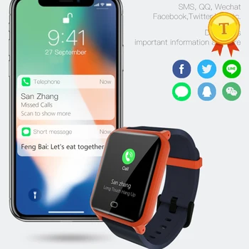 

New smart band heart rate blood pressure monitor sleep tracker message reminder smart bracelet wristband for Android ios phones
